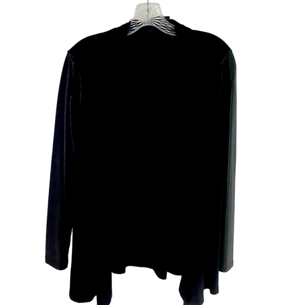 Black asymmetrical cardigan with faux leather style long sleeves Medium
Ch